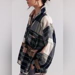 Free People NWT  We The Free Cozy In Plaid Button Down Shirt in Black And White Photo 1