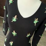 Vintage 3D Hula Girls Blouse Black Photo 2