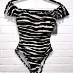 Vince Camuto NEW Zebra Off-Shoulder Bathing Suit Photo 0