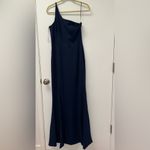 Dress the Population NWOT  AMY crepe one shoulder maxi slit navy gown sz S Photo 3