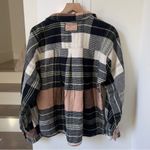 Free People NWT  We The Free Cozy In Plaid Button Down Shirt in Black And White Photo 4