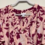 Liz Claiborne Floral Blouse Split Neck Pleated Short Sleeve Top 2X Work Casual Photo 1