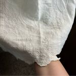 Tweeds White Linen Rayon Floral Embroidered Hem Lined Maxi Dress Size 12 Photo 3