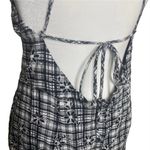 Urban Outfitters  Plaid Flower Strappy Gingham Mini Dress Black White Medium Photo 11