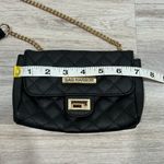 Sag Harbor  Black Quilted Faux Leather Mini Crossbody Bag Purse Gold Chain Strap Photo 2