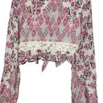 Jaase cropped floral boho cardigan Sz Large Kimono Photo 1