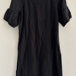 Orvis  Dress Womens 6 Black‎ Linen Puff Sleeve Preppy Minimalist Capsule Classic Photo 0