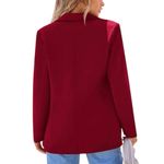 PRETTYGARDEN New Blazer 2 Button Pockets Notch Lapel Cranberry Red Women’s XL Photo 1