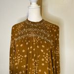 Free People  brown floral long sleeve top size S Photo 4