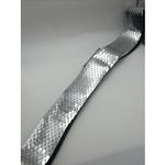 Vintage Silver Fish Scale Belt Metal STRETCHY Flower Buckle Shiny Sparkly Disco Photo 3