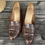 Salvatore Ferragamo  Brown Textured Slip On Loafer Shoes 6.5 Narrow Photo 2