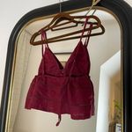Edikted  Women's Burgundy and Red Crop-top Photo 6