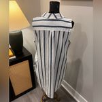 Prelude Linen Blend Striped Knee/Midi Length Button Front Shift Dress Size XL White Photo 4