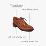 Women Oxford Shoes Wingtips Brogues Saddle Shoes Brown Size 7.5 Photo 2
