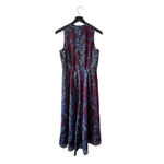 CAbi Purple Blue Paisley Midi Wrap Dress Size 6 Photo 9