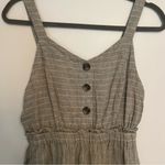 Romeo + Juliet Couture Romeo + Juliet Sage Green and Ivory Pinstripe Jumpsuit Women’s Medium Linen Photo 2
