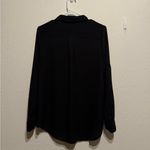 Apt. 9  Essentials Black Button Down Blouse Size M Long Sleeve Roll Tab Shirt Top Photo 6