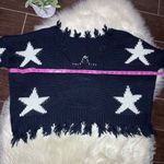 Storia Navy/white distressed star sweater sz small Photo 9