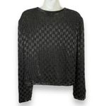 Scala Vintage Silk Beaded Jacket Formal Black Long Sleeves Large Flaws Black Tie Photo 1