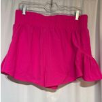 Pink Ruffle Trim Shorts Elastic Waist Casual Activewear Pickle Ball Ready Size XL Photo 3