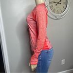 Athleta  Sz Small Pink Orange Long Sleeve Scoop Neck Athletic Shirt Active Gym Photo 7