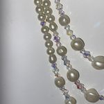 NWT Vintage 3 Strand Swarovski Crystals & Fresh Water Pearl Necklace White Photo 2