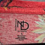 New Directions Intimates Coral Knee Length Floral Sleepwear Dress Small Pink Photo 3