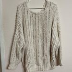 Free People nwot Women's cream M cotton oversized sweater crochet. Photo 1