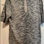 Premise  short sleeve top / sweater - grey black animal print- size Large Photo 3