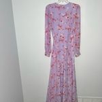 Lulu’s My Whole Heart Lavender Floral Print Long Sleeve Wrap Dress Size Small Purple Photo 10