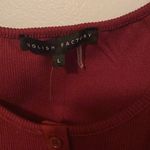 English Factory NEW Mixed Media Henley Tank in Maroon Photo 1