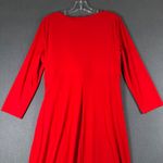 Ralph Lauren Lauren Womens 14 Red Faux Wrap Crossover V-Neck Below Knee Dress Photo 7