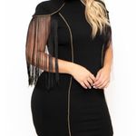 CurveySense NWT Fringe cape-sleeve dress Photo 0