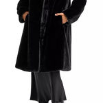 Adrienne Landau Button Up Lined Faux Fur Coat Jacket Black XL Photo 0