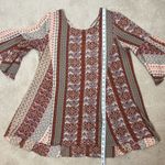Umgee Bell Sleeve Bohemian Fall Mini Dress Size Large Photo 3