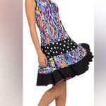 Joseph Ribkoff Woven,Dress Multicolor Patterned Dress with Polka Dot Skirt Size4 Photo 2
