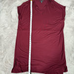 Eileen Fisher Woman M Dress Burgundy Red Relaxed Fit Shirt Dress Draped Pullover Photo 3