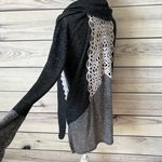 Maurice's Grey Cowl Neck Lace Detailed Tunic Length Sweater Photo 4