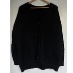 Jenni Kayne Cocoon Cable KNIT Black Wool Cardigan Women’s XS Oversized Luxury Photo 5