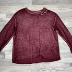 C&C California  knit long sleeve top burgundy Thankful embroidery medium C5 Photo 0