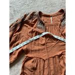 Free People  Bronze Orange Size‎ XSmall 3/4 Sleeve Peasant Dress Tunic Photo 6