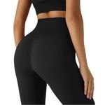 Halara  Soft Seamless Flow Butt Lifting Black Ribbed High Waisted Leggings XS Photo 3