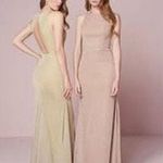 Christina Wu Sleeveless Slim Fluted Shimmery Dress Rose Gold Size 4 Photo 1