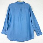 Country Road  Organic Linen Long Sleeve Button Up Shirt Size 16 XL Blue Photo 1