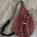 KAVU  Red gray Black raccoon leaves Patterned Sling Backpack crossbody bag fall Photo 0