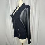 Sioni Black Mixed Media Jacket with Faux Leather Sleeves (924) Size XL Photo 4