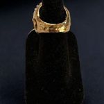 Bronzo Italy Druzy Quartz Ring Yellow Gold Plated Bronze size 6 Photo 3