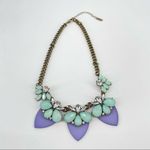 BaubleBar  Aqua‎ trio rhinestone statement necklace antiqued chain Photo 1