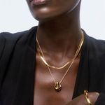 Ana Luisa  Ina Gold Herringbone Chain Necklace. Photo 5