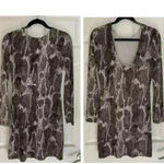Jennifer Lopez  Snakeskin Print Long Sleeve Lightweight Lined Sheath Dres… Photo 2